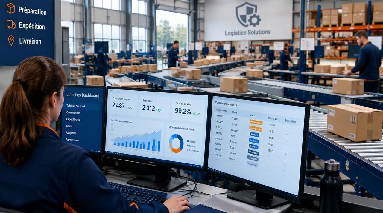 Pilotage d'un entrepôt e-commerce depuis un tableau de bord logistique